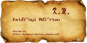 Kelényi Márton névjegykártya